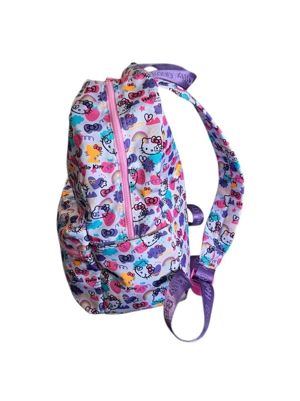 Sanrio Hello Kitty Pink with Purple  All-Over Print Nylon Backpack NWOT